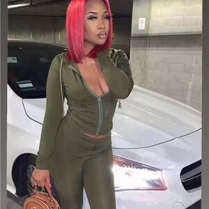 Olive Green Two-Piece Set